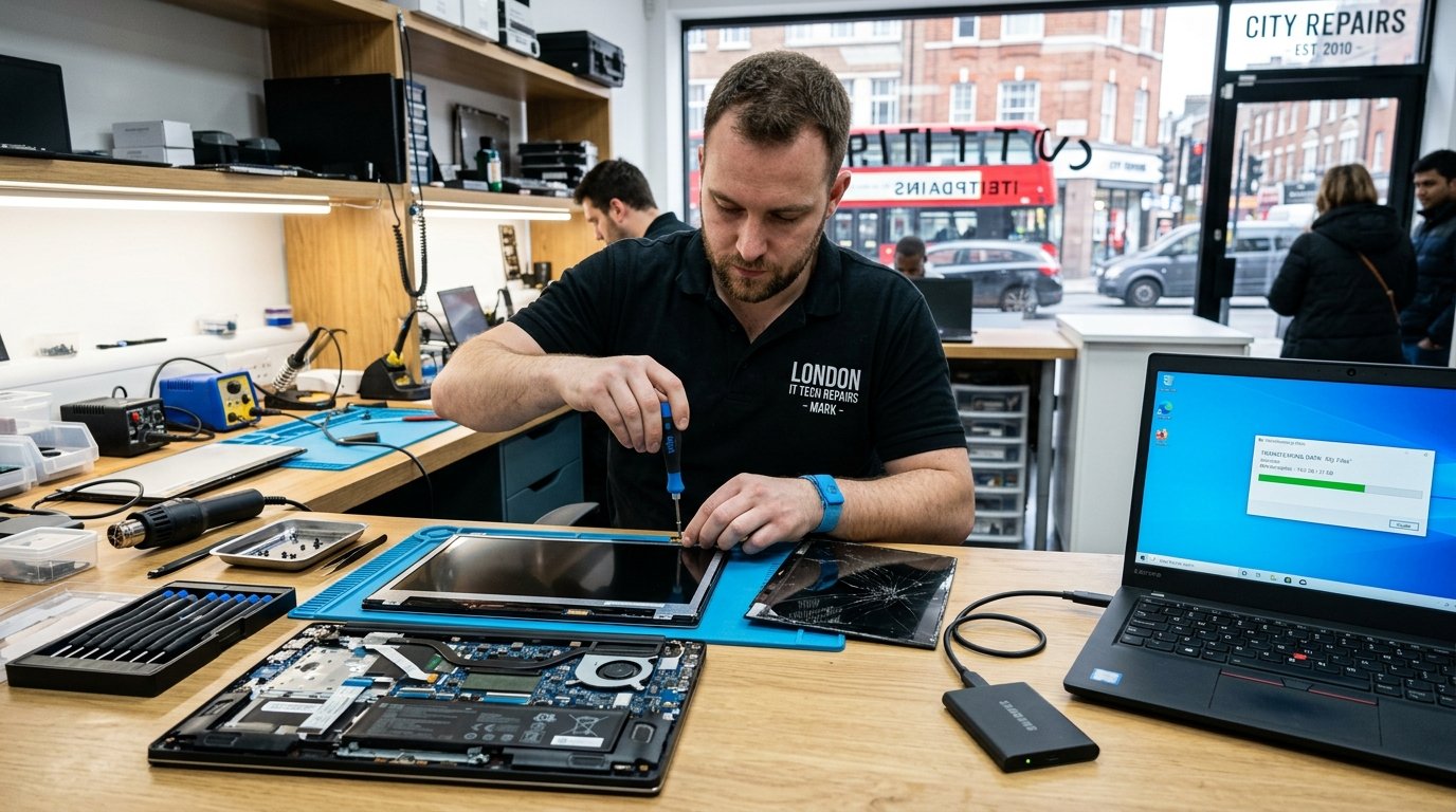 Laptop Screen Replacement and Data Transfer